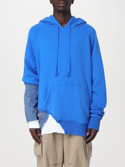 Shop Greg Lauren Sweatshirt  Men Color Electric Blue