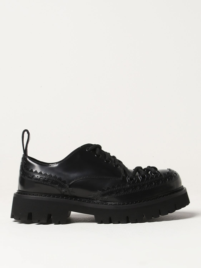 Shop Moschino Couture Spectator Derby Shoes In Brushed Leather In Black