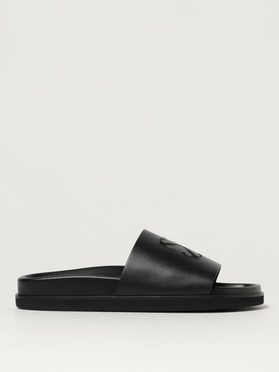 Shop Off-white Off White Pool Time Leather Slides In Black