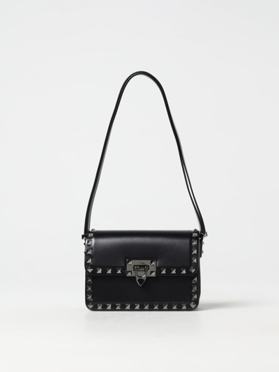 Shop Valentino Rockstud Bag In Leather In Black