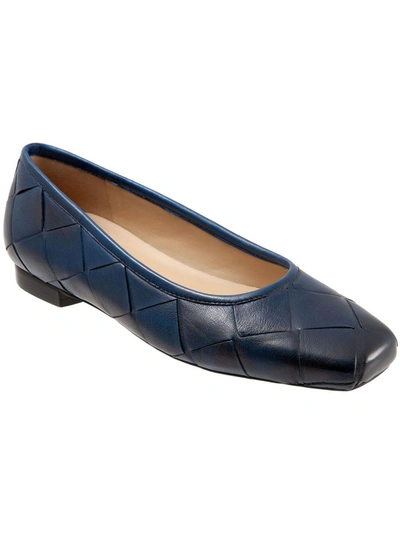 Shop Trotters Hanny Womens Round Toe Slip On Ballet Flats In Blue