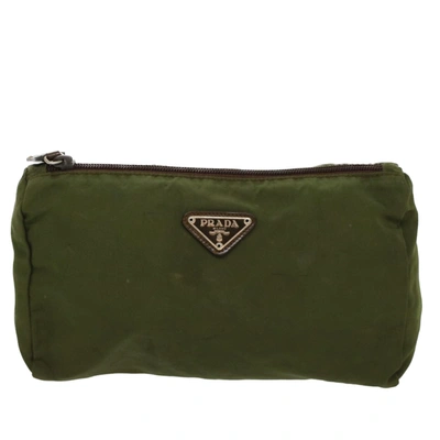 Shop Prada Synthetic Clutch Bag () In Green
