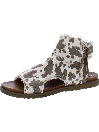 Shop Very G Libra Cow Womens Cow Print Peep-toe Slingback Sandals In Multi