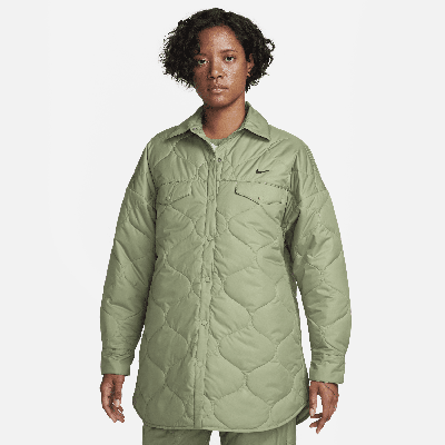 Shop Nike Women's  Sportswear Essential Quilted Trench In Green