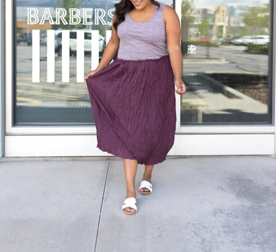Shop Oddi Caroline Crinkled Skirt Dress In Purple