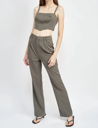 Shop Emory Park Noelle Wide Leg Woven Pants In Charcoal In Pink