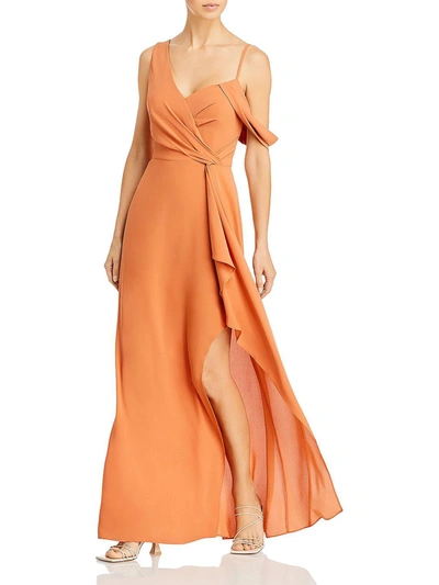 Shop Bcbgmaxazria Womens Asymmetric Maxi Evening Dress In Multi