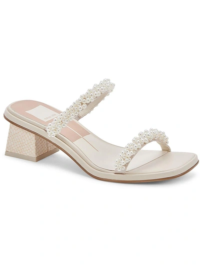 Shop Dolce Vita River Pearl Womens Embellished Slides Heels In White