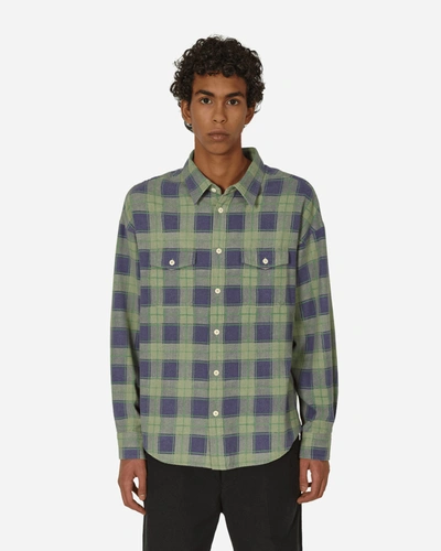 Shop Visvim Pioneer Khadi Check Longsleeve Shirt In Green