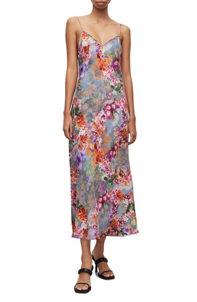 Shop Allsaints Bryony Lucia Floral Print Slipdress In Peace Pink
