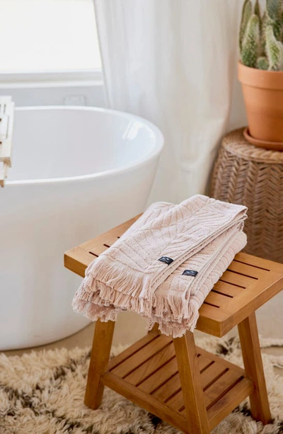 Slowtide Kalo Fringe Bath Towel In Light/ Pastel Pink