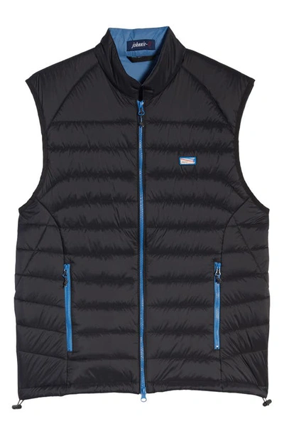 Shop Johnnie-o Hudson Classic Quilted Nylon Vest In Black