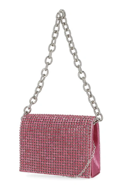 Shop Jessica Mcclintock Crystal Embellished Shoulder Bag In Fuchsia