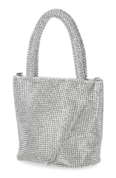 Shop Jessica Mcclintock Crystal Embellished Chase Top Handle Mini Tote Bag In Silver