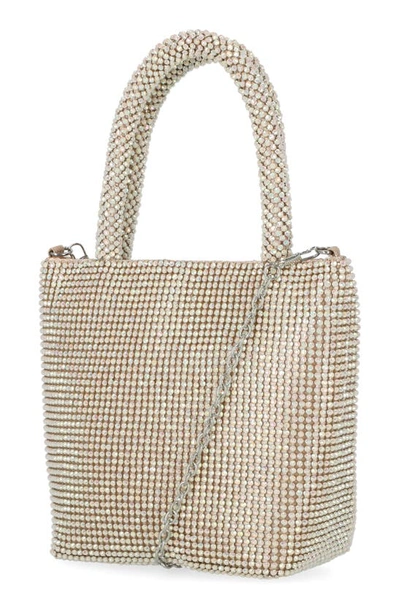 Shop Jessica Mcclintock Crystal Embellished Chase Top Handle Mini Tote Bag In Honey