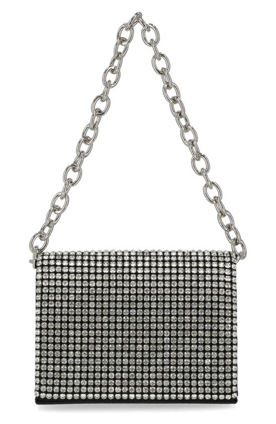 Jessica Mcclintock Crystal Embellished Shoulder Bag In Black/ Silver