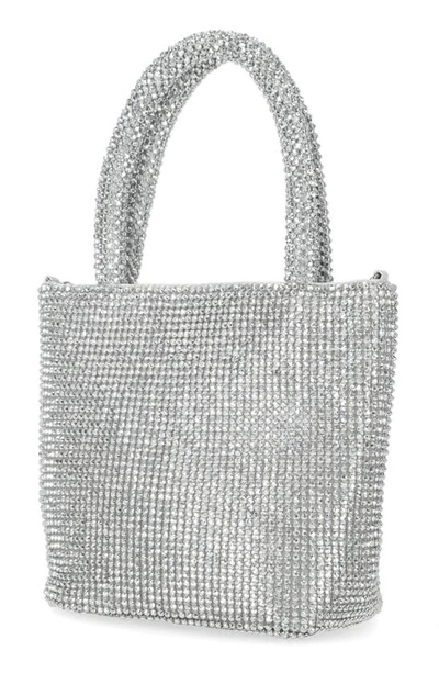 Shop Jessica Mcclintock Crystal Embellished Chase Top Handle Mini Tote Bag In Silver