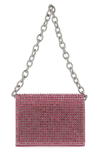 Shop Jessica Mcclintock Crystal Embellished Shoulder Bag In Fuchsia
