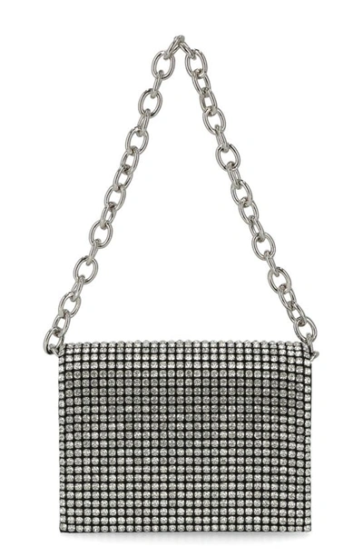 Jessica Mcclintock Crystal Embellished Shoulder Bag In Black/ Silver