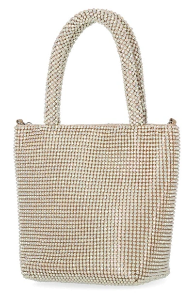 Shop Jessica Mcclintock Crystal Embellished Chase Top Handle Mini Tote Bag In Honey