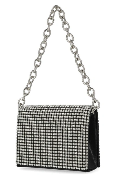 Jessica Mcclintock Crystal Embellished Shoulder Bag In Black/ Silver
