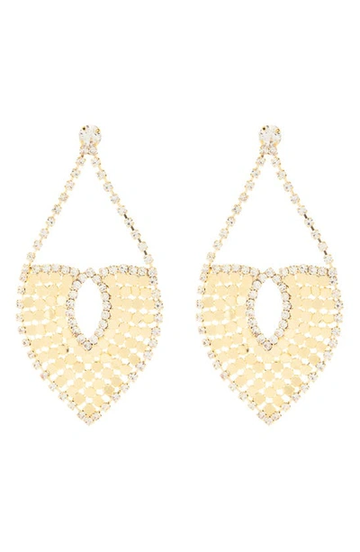 Shop Tasha Crystal Mesh Teardrop Earrings In Gold