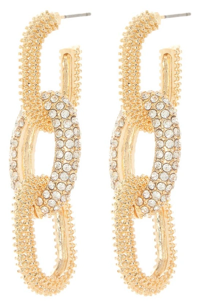 Shop Cara Crystal Chain Link Drop Earrings In Gold