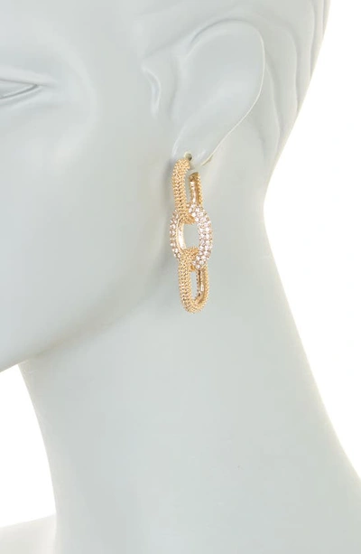 Shop Cara Crystal Chain Link Drop Earrings In Gold