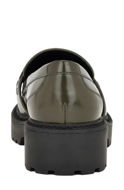 Calvin Klein Suzette Lug Sole Bit Loafer In Olive