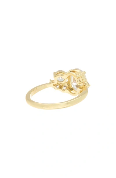 Shop Covet Oval Cubic Zirconia Cluster Ring In Gold