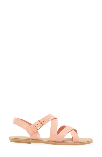 Shop Toms Sicily Flat Sandal In Orange Pink