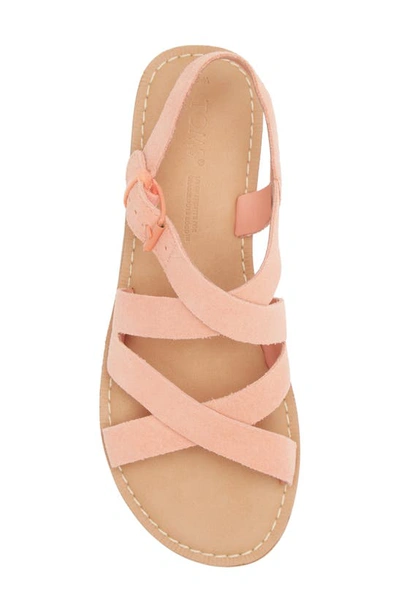 Shop Toms Sicily Flat Sandal In Orange Pink