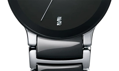 Shop Rado Centrix Diamond Bracelet Watch, 28mm In Black