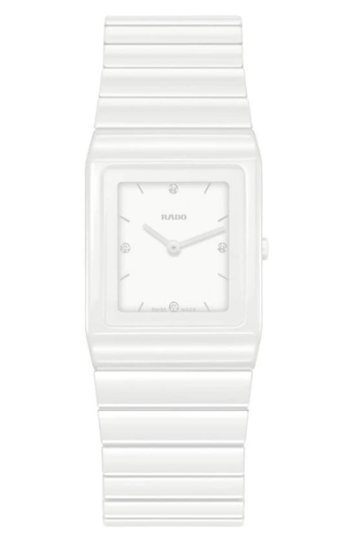 Shop Rado Ceramica Quartz Bracelet Watch, 31.7mm In White