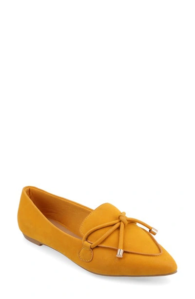 Shop Journee Collection Muriel Flat In Mustard