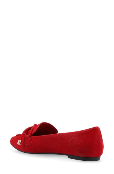Journee Collection Womens Muriel Slip On Pointed Toe Loafer Flats In Red
