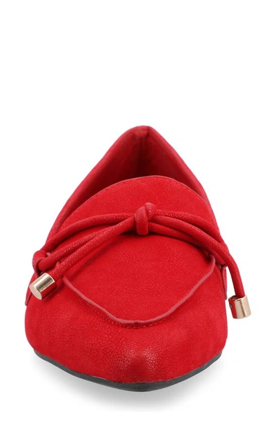 Journee Collection Womens Muriel Slip On Pointed Toe Loafer Flats In Red