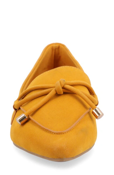 Journee Collection Womens Muriel Slip On Pointed Toe Loafer Flats In Mustard