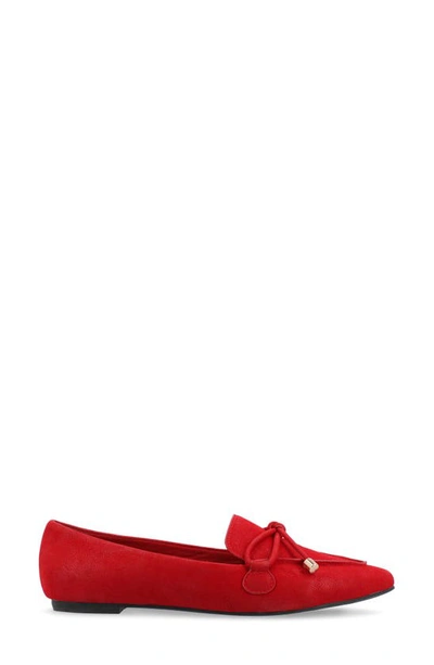Journee Collection Womens Muriel Slip On Pointed Toe Loafer Flats In Red