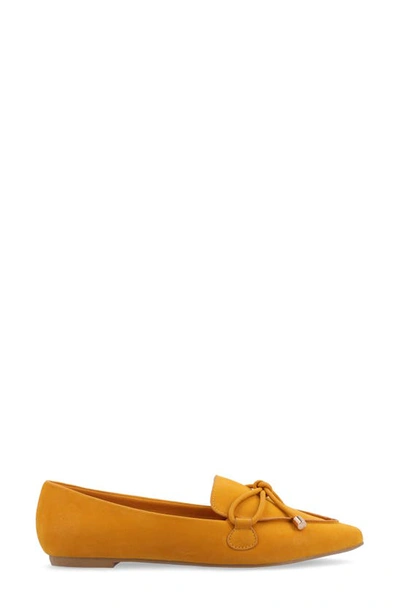 Journee Collection Womens Muriel Slip On Pointed Toe Loafer Flats In Mustard