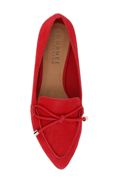 Journee Collection Womens Muriel Slip On Pointed Toe Loafer Flats In Red