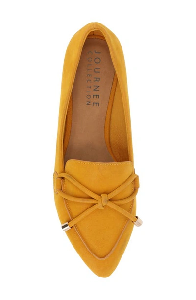 Journee Collection Womens Muriel Slip On Pointed Toe Loafer Flats In Mustard
