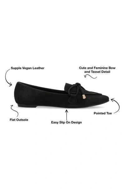 Journee Collection Womens Muriel Slip On Pointed Toe Loafer Flats In Black