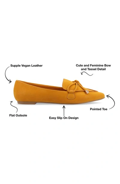 Journee Collection Womens Muriel Slip On Pointed Toe Loafer Flats In Mustard