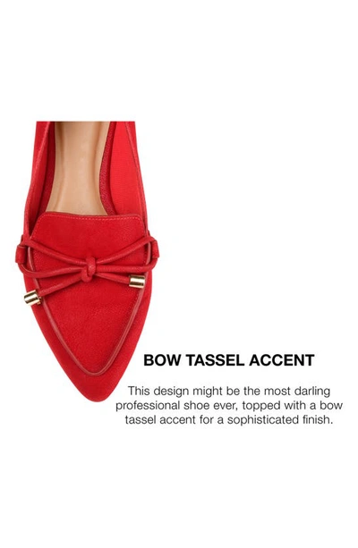 Journee Collection Womens Muriel Slip On Pointed Toe Loafer Flats In Red
