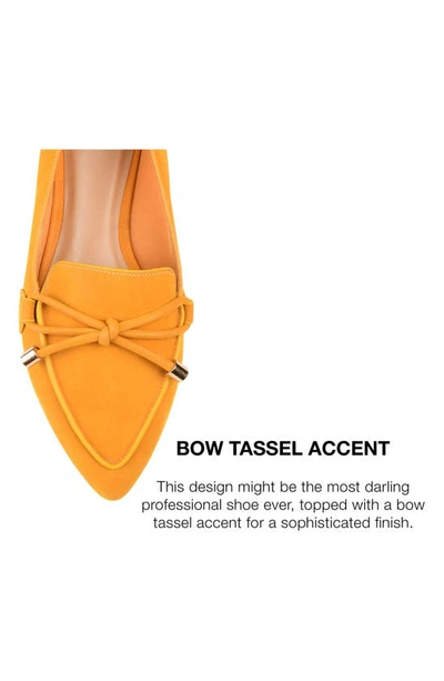 Journee Collection Womens Muriel Slip On Pointed Toe Loafer Flats In Mustard