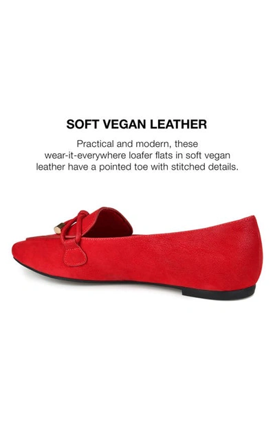 Journee Collection Womens Muriel Slip On Pointed Toe Loafer Flats In Red