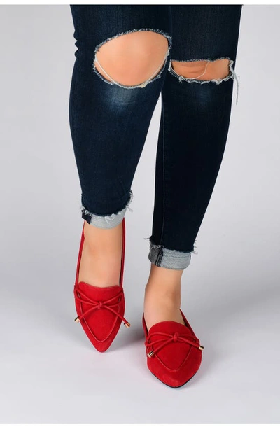 Journee Collection Womens Muriel Slip On Pointed Toe Loafer Flats In Red