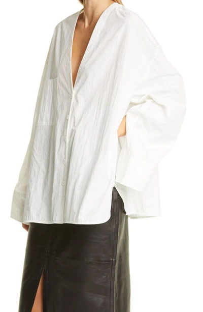 Co Boxy V-neck Blouse In White