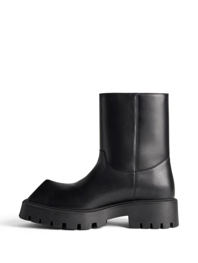 Shop Balenciaga Rhino Leather Boots In Black